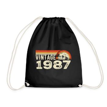 Vintage 1987 Cadeau Anniversaire 1987 Rétro 1987 - Sac de sport léger - noir - Devant