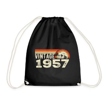 Vintage 1957 Cadeau Anniversaire 1957 Rétro 1957 - Sac de sport léger - noir - Devant