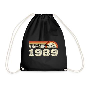 Vintage 1989 Cadeau Anniversaire 1989 Rétro 1989 - Sac de sport léger - noir - Devant