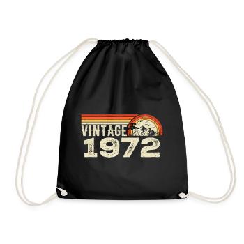 Vintage 1972 Cadeau Anniversaire 1972 Rétro 1972 - Sac de sport léger - noir - Devant