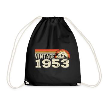 Vintage 1953 Retro 1953 Geburtstagsgeschenk - Turnbeutel - Schwarz - Vorne