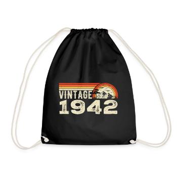 Vintage 1942 Cadeau Anniversaire 1942 Rétro 1942 - Sac de sport léger - noir - Devant