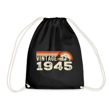Jahrgang 1945 Geburtstagsgeschenk 1945 Retro 1945 - Turnbeutel - Schwarz - Vorne