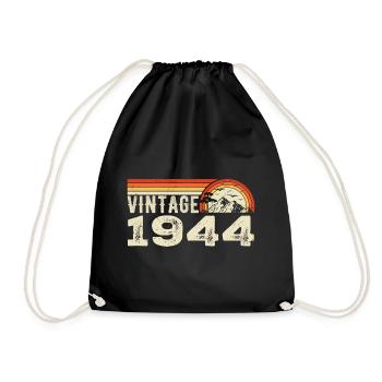 Jahrgang 1944 Geburtstagsgeschenk 1944 Retro 1944 - Turnbeutel - Schwarz - Vorne