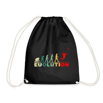 Faustball Faustballspieler Evolution Vintage - Turnbeutel - Schwarz - Vorne