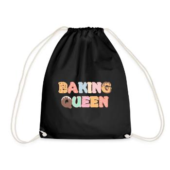 Baking Queen customizable - Drawstring Bag - black - Front
