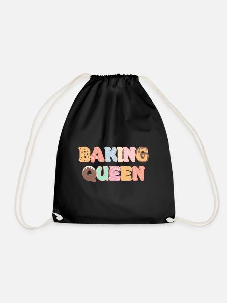 Baking Queen personalisierbar - Turnbeutel - Schwarz