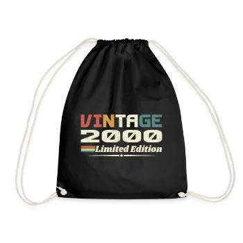 Vintage 2000 Cadeau 2000 Anniversaire 2000 Retro - Sac de sport léger - noir - Devant