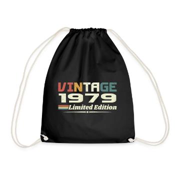 Vintage 1979 Gift 1979 Birthday 1979 Retro - Drawstring Bag - black - Front
