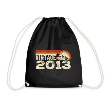 Vintage 2013 Retro 2013 Birthday Gift 2013 - Drawstring Bag - black - Front