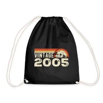 Jahrgang 2005 Geburtstagsgeschenk 2005 Retro 2005 - Turnbeutel - Schwarz - Vorne
