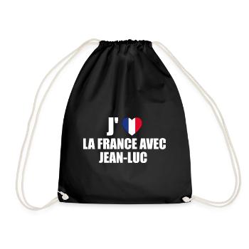 j'aime la France avec Jean Luc - Sac de sport léger - noir - Devant