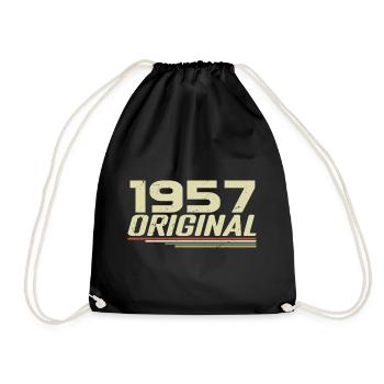 Né en 1957 Vintage 1957 Anniversaire Rétro 1957 - Sac de sport léger - noir - Devant