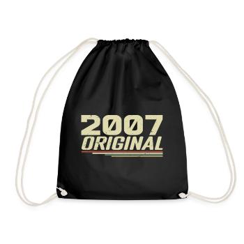 Né en 2007 Vintage 2007 Anniversaire Rétro 2007 - Sac de sport léger - noir - Devant
