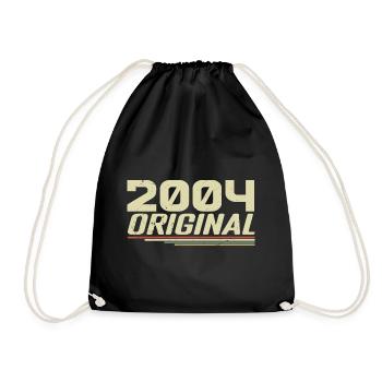 Born in 2004 Vintage 2004 Retro Birthday 2004 - Drawstring Bag - black - Front
