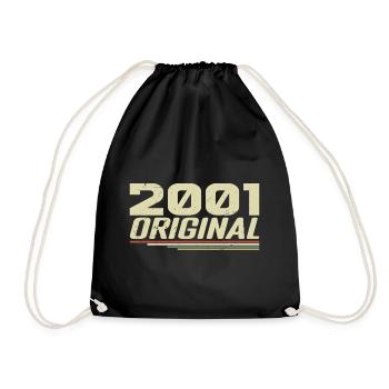 Né en 2001 Vintage 2001 Anniversaire Rétro 2001 - Sac de sport léger - noir - Devant