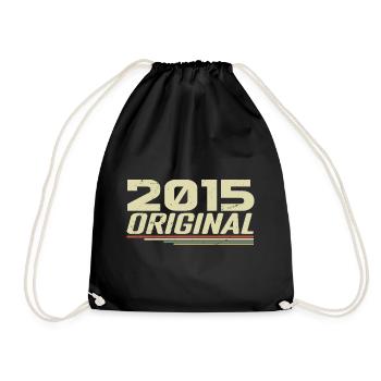 Born in 2015 Vintage 2015 Retro Anniversary 2015 - Drawstring Bag - black - Front