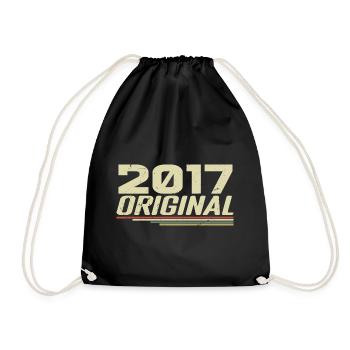 Né en 2017 Vintage 2017 Anniversaire Rétro 2017 - Sac de sport léger - noir - Devant