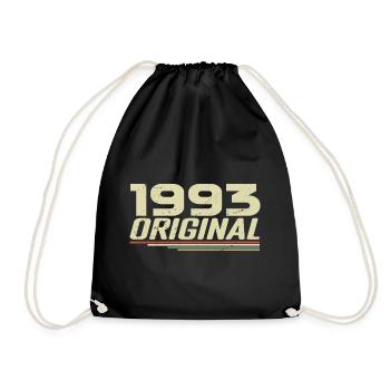 Born in 1993 Vintage 1993 Retro Birthday 1993 - Drawstring Bag - black - Front