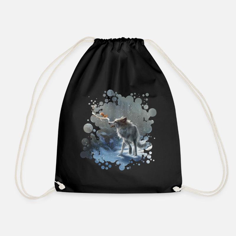 winter wolf - Sac de sport léger - noir
