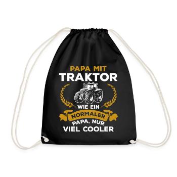 Papa Traktor Wie normaler Nur Cooler Landwirtschaf - Turnbeutel - Schwarz - Vorne