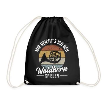 Waldhorn Hornist Orchester Horn Musiker - Turnbeutel - Schwarz - Vorne