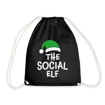 The Social Elf - Drawstring Bag - black - Front