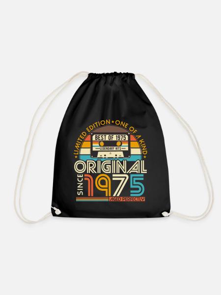 Original 1975 Jahrgang Geburtstag Vintage Retro - Turnbeutel - Schwarz
