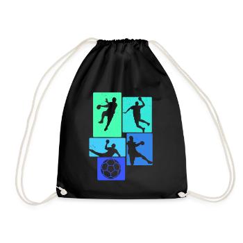 Handball Handballer - Turnbeutel - Schwarz - Vorne