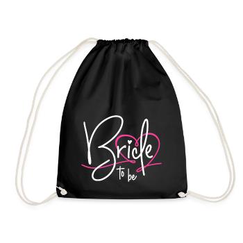 BRIDE TO BE HEART BACHELORETTE PARTY BRIDE BACHELORETTE PARTY - Drawstring Bag - black - Front