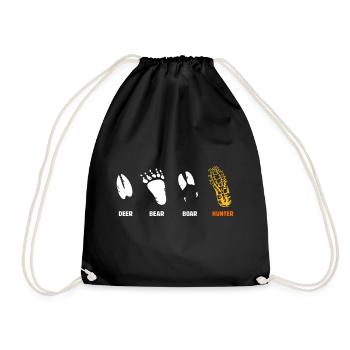 Cerf, ours, sanglier, chasseur, sceau - Sac de sport léger - noir - Devant