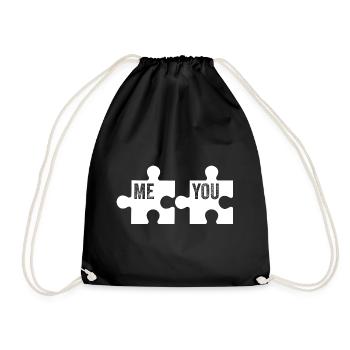 ICH DU | PUZZLE | PAAR - Turnbeutel - Schwarz - Vorne