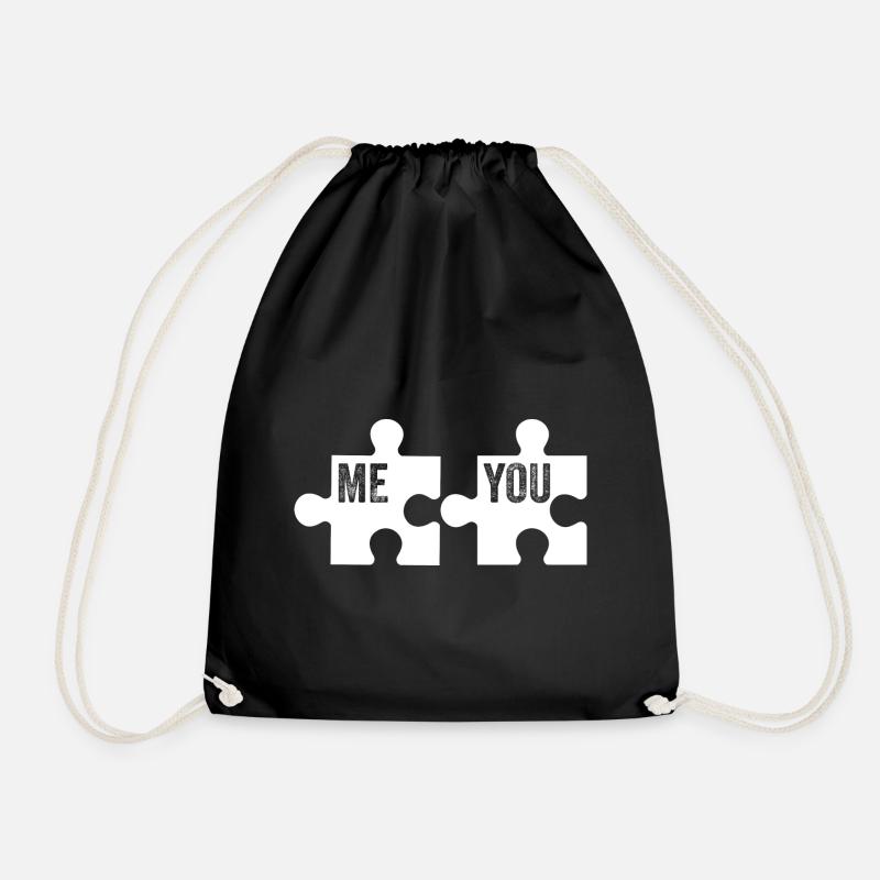 ICH DU | PUZZLE | PAAR - Turnbeutel - Schwarz