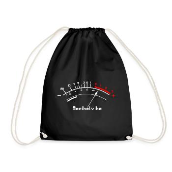 Decibelvibe - Derivative products - VU Meter White - Drawstring Bag - black - Front