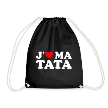 J'aime Ma Tata Cadeau Tante Coeur Rouge - Sac de sport léger - noir - Devant