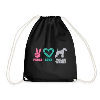 Welsh Terrier Chien Mama Paix Amour Dire - Sac de sport léger - noir - Devant