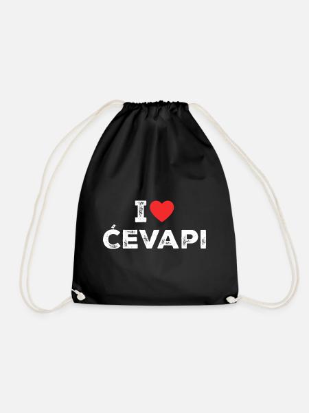 I Love Cevapi - I Heart Cevapi - Balkan Food - Turnbeutel - Schwarz