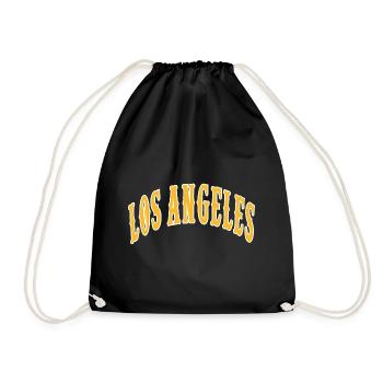 Los Angeles - Drawstring Bag - black - Front