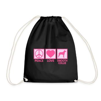 Kurzhaarcollie Kurzhaar Collie Mama Peace Pink - Turnbeutel - Schwarz - Vorne