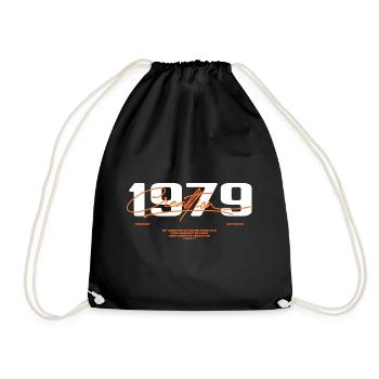 1979 Vintage Retro 1979 Birthday Gift 1979 - Drawstring Bag - black - Front