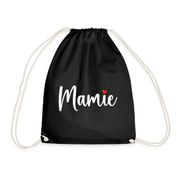 Mamie d'Amour | fête des mères - Sac de sport léger - noir - Devant