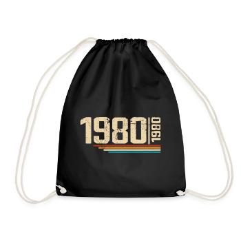 Vintage Anniversary 1980 Birthday Party 1980 - Drawstring Bag - black - Front
