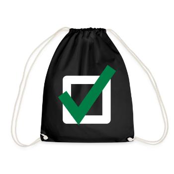 Hook Check Mark Icon Icon - Drawstring Bag - black - Front
