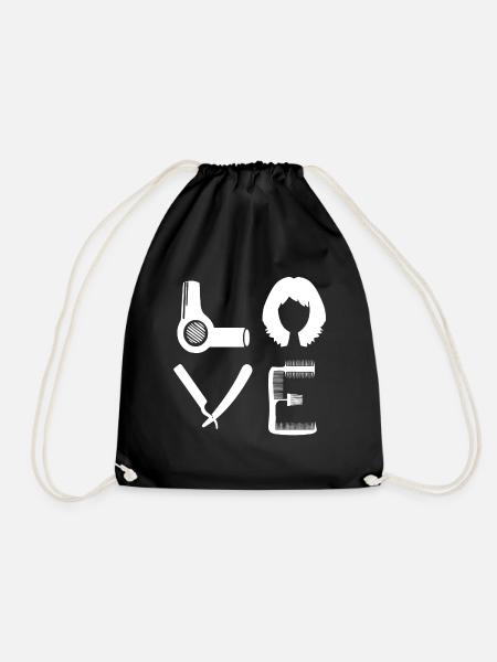 LOVE Friseur - Friseurshirt, Friseurin und Stylist - Turnbeutel - Schwarz