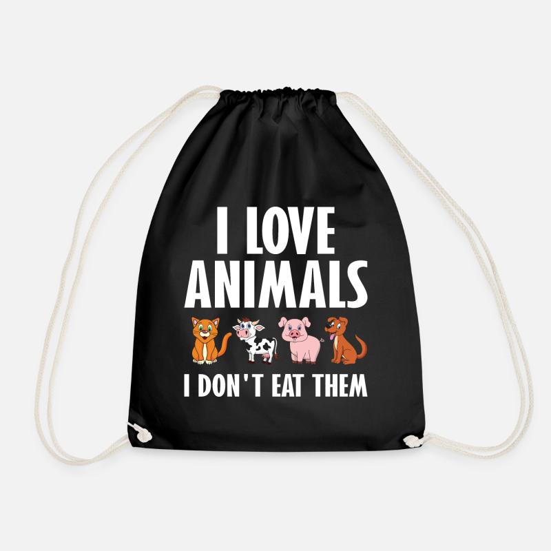 Vegetarier Tierschutz Veganer Vegetarisch Veggie - Turnbeutel - Schwarz