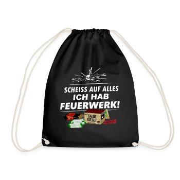 Pyro .. on everything I have New Year's Eve fireworks - Drawstring Bag - black - Front