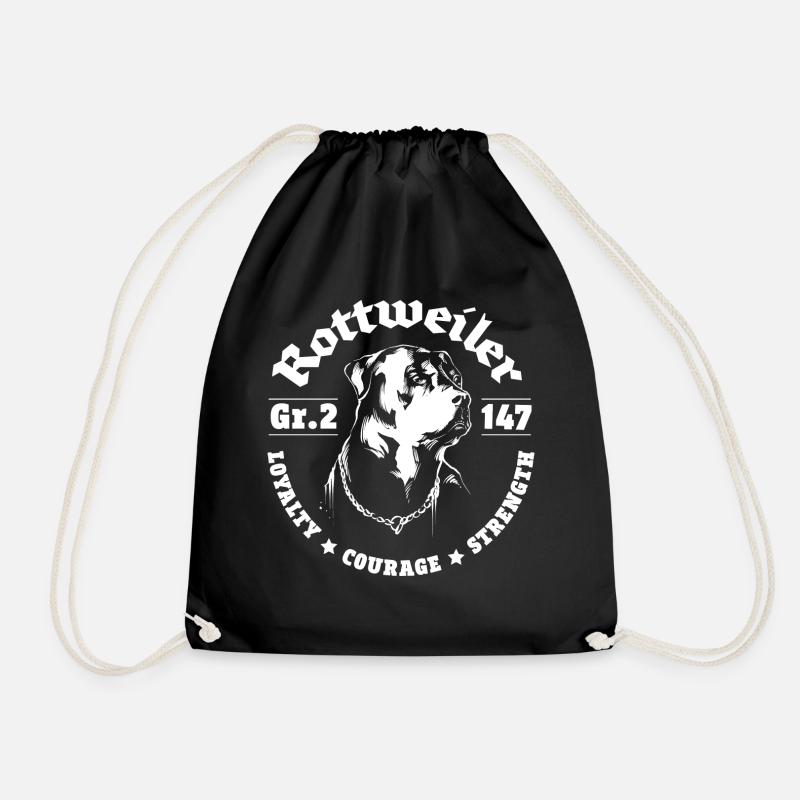 rottweiler - Drawstring Bag - black