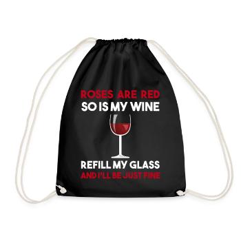 Vin Drôle dire cadeau buveur de vin blague - Sac de sport léger - noir - Devant