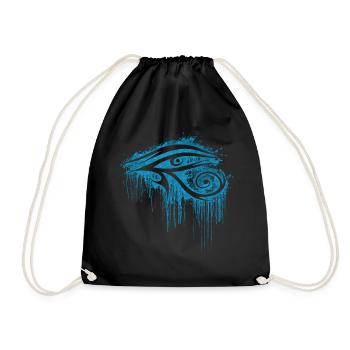 Auge des Rah Tattoo Tribal Eye of Horus - Turnbeutel - Schwarz - Vorne