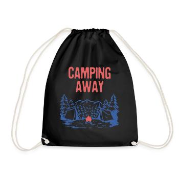 Camping Away Summer Camper Tropical Camp Trip - Drawstring Bag - black - Front